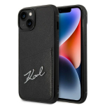 Karl Lagerfeld KLHCP14SCSSK iPhone 14 / 15 / 13 6,1-tolline kvakaaneline tarna/must Signature Logoga kaardipesa
