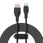 Baseus Pudding Series andmelekus ja laadimiskaabel | USB-A kuni USB-C | 100W | 2m | must