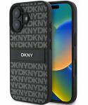 DKNY DKHCP16SPRTHSLK iPhone 16 6.1" tarna/must kvakott Tekstuurimustriline triibuline tonaalne triibu