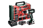 INWIN METABO.SB 18 L liikuv tkoht + 2 Li-Iooniakllast 18V/2.0 Ah charger SC 30 + 74 elementi