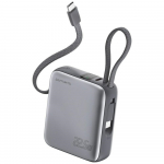 4smarts Powerbank Pocket Dual Cord 10000mAh 22.5W USB-C kabeliga 15cm, hall```
