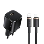 USAMS Vrgutasu. 1xUSB-C T36 mini 20W + USB-C-kaabel must/must PD3.0 kiirlaadimine XFKXLOGTL01 (US-CC124+US-SJ484)