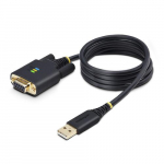 StarTech.com 3ft (1m) USB nullmodem sarviserialadapter, vahetuvad DB9 kinnitused/kinnitised, COM retsidend, USB-A RS232, FTDI, tase-4 ESD kaitse, Windows/macOS/ChromeOS/Linux - kivisarnase TPE konstruktsioon