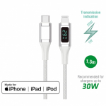 4smarts USB-C Lightning kaabel DigitCord 30W 1,5m valge*MFI sertifikaadiga