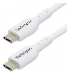 StarTech.com 2m (6.6ft) valge USB-C laadikabel, USB C kabel, USB 2.0 tp-C arvuti laadikord, 60W 3A judlus, TPE kate, USB-C andmekivekabel, M/M