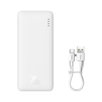 Baseus Airpow 20W 10000mAh Power Bank koos Simple Series USB-A - USB-C 30 cm kaabliga - Valge - OUTLET