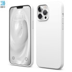 Riff Thin AND amp; Soft silicone case with soft fiber inside for Apple iPhone 13 Pro Max White