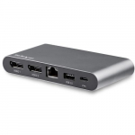 StarTech.com USB-C andur 4K kahekordse monitoriga DisplayPort Mini laptopi andurjaam 100W toitejaotus lbi GbE, 2-port USB-A sllakas USB Type-C mitmekordne adapter 3,3 meetri kaabel
