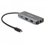 StarTech.com 3 USB-C porti hubiga Gigabaid Ethernet RJ45 GbE port - 2x USB-A, 1x USB-C - SuperSpeed 10Gbps USB 3.1/3.2 Gen 2 Type C Hub Adapter - USB bussi toit - Alumiinium - Ttab TB3~3 USB-C porti hubiga Gigabaid Ethernet RJ45 GbE port - 2x USB-A