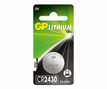 GP LITHIUM BUTTON CELL CR2430 Blister with 1 battery. 3V