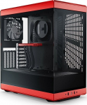 Hyte Y40 Red ATX case with window, black/red