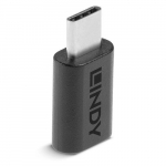 Lindy USB 2.0 Type C to Micro-B Adapter, Black