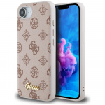 GUESS Peony Script Logo MagSafe mbris iPhone 16e jaoks pruun