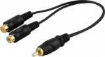 Deltaco MM-20 RCA helikaabel, must