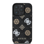 GUESS PU 4G Peony MagSafe kaanepolster iPhone'i 16 Pro Max jaoks / Must