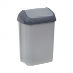 Waste bin with rotating lid 10L Swantje 25.5x19x38cm light silver