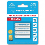 ESPERANZA Esperanza EZA102W RECHARGED HR03 1000MAH ALWAYS READY BLISTER PACK 4PCS.