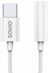Savio AK-35/B kaabelsooline vahetaja USB 3.1 Type-C 3,5mm pesa Must