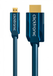Clicktronic 5 m Micro-HDMI adapter, HDMI-kaabel, HDMI tp D (Micro), HDMI tp A (Standard), sinine