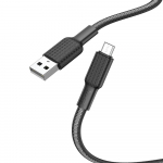 USB kaabel Hoco 2,4A A-pistikust Micro USB-pistikusse, 1 m, must/valge X69