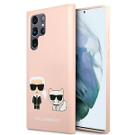 Karl Lagerfeld KLHCS22LSSKCI S22 Ultra S908 kvambris heleroosa/heleroosa Silikoon Ikonik Karl AND Choupette