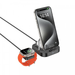 Traadita laadija Hoco 3in1 3A 5W, hildub Apple Watch CQ16A, must