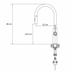 Kitchen faucet with pull-out hose Quadron JENNIFER Q LINE SLIM 3623510_BS, steel