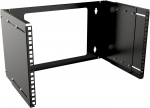 Lanview 19"" 6U Adjustable Depth Open Frame Rack Wall Mount - Black