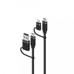 ALOGIC Elementide Silikoon 4-1 USB 2.0 Kabel 1,5m - Must