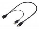 Renkforce RF-5719752 USB-kaabel USB 3.2 Gen 1 (3.1 Gen 1) 0,5 m USB A 2 x USB A Must