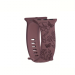 Riff Laser carved Silicone strap AND quot; Butterfly AND quot; for Apple iWatch series 38 / 40 / 41 mm Bordo