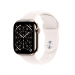 APPLE Sarja 11 GPS + Mobiilne 46mm Kuldne Titaniumkastiga Valge Lhnav Sportband - M/L