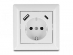 Delock 11499 pistikupesa tp F + USB A + USB C valge