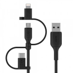 BELKIN USB-lauetaraha 1 m USB A USB C/Mikro-USB B/Liikumise USB/MustNote: The translation provided is a direct translation of the text, but it might not be the most common or natural way to express the information in Estonian. A more natural translat ...
