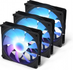 Blackstorm Luna UF120 ARGB PWM ventilaatori komplekt, must, 120 mm, 3 tk pakendis
