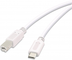 Vivanco uSB-C - USB-B kaabel, 1,8m, valge (45355)