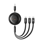 Baseus Free2Draw tagurratav Kristall 100W 3in1 USB-A - MicroUSB/ Lightning/USB-C 1,1m kabel - must - OUTLET