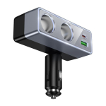 Hoco autolaadija 1xUSB A + 1xUSB C + 2x sigaretistmehoidja pordi PD QC3.0 max 240W/24V Z65B must
