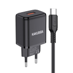 iKaku KSC-917 QC3.0 18W nutiklaadija he USB-pordiga, koos Type-C kaabliga, must