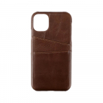 ONSALA COLLECTION Cover Leather Brown iPhone 11 med Kortfack