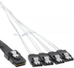 Fuj:tech InLine Mini SAS 4x SATA Crossover Forward OCF-kaabel, 0,75 m, must (27610)