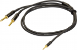 Proel 3,5 mm stereoisane - 2 x 6,3 mm mono, 5 m, must (PRCHLP170LU5)