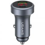 USAMS Autolaadija CC327 Alumiinium 45W USB-A USB-C poleerimine