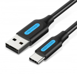 Vention USB-C kaabel USB2.0-le/0,25m, must COKBC
