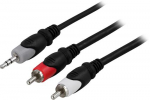 Deltaco MM-140 audiokabel 2 m 3.5mm RCA must