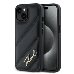 Karl Lagerfeld KLHCP15SPQDSMGK iPhone 15 / 14 / 13 6.1" tarny/must kvakaaneline diagonaalne tikitud kirjaga korpus