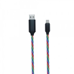 2GO USB kabel "Tricolor" LED-valgustus Lightning 1m