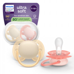PHILIPS Avent Ultra soft imikutele, 06 kk, 2 tk/pakend, kollane/oran, 80 % taimset pritolu materjale (SCF091/38)