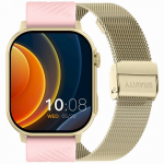 Gravity Smartwatch GT15-7 silikoonribas + kuldne kevris / roosa