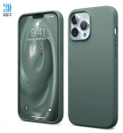 Riff Thin AND amp; Soft silicone case with soft fiber inside for iPhone 13 PRO Midnight Green